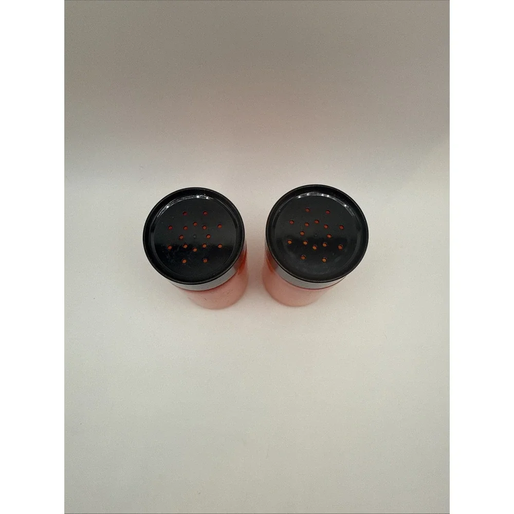 VTG MCM 1960s Anchor Hocking burnt orange ombre salt &pepper shakers condiments